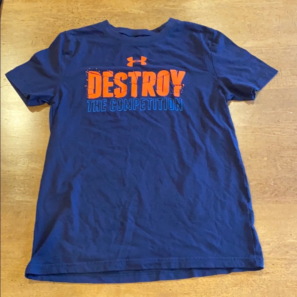 Under Armour Heatgear T-Shirt - Navy and Orange